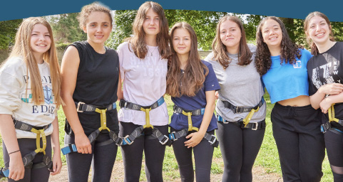 Children having fun on an outdoor adventure